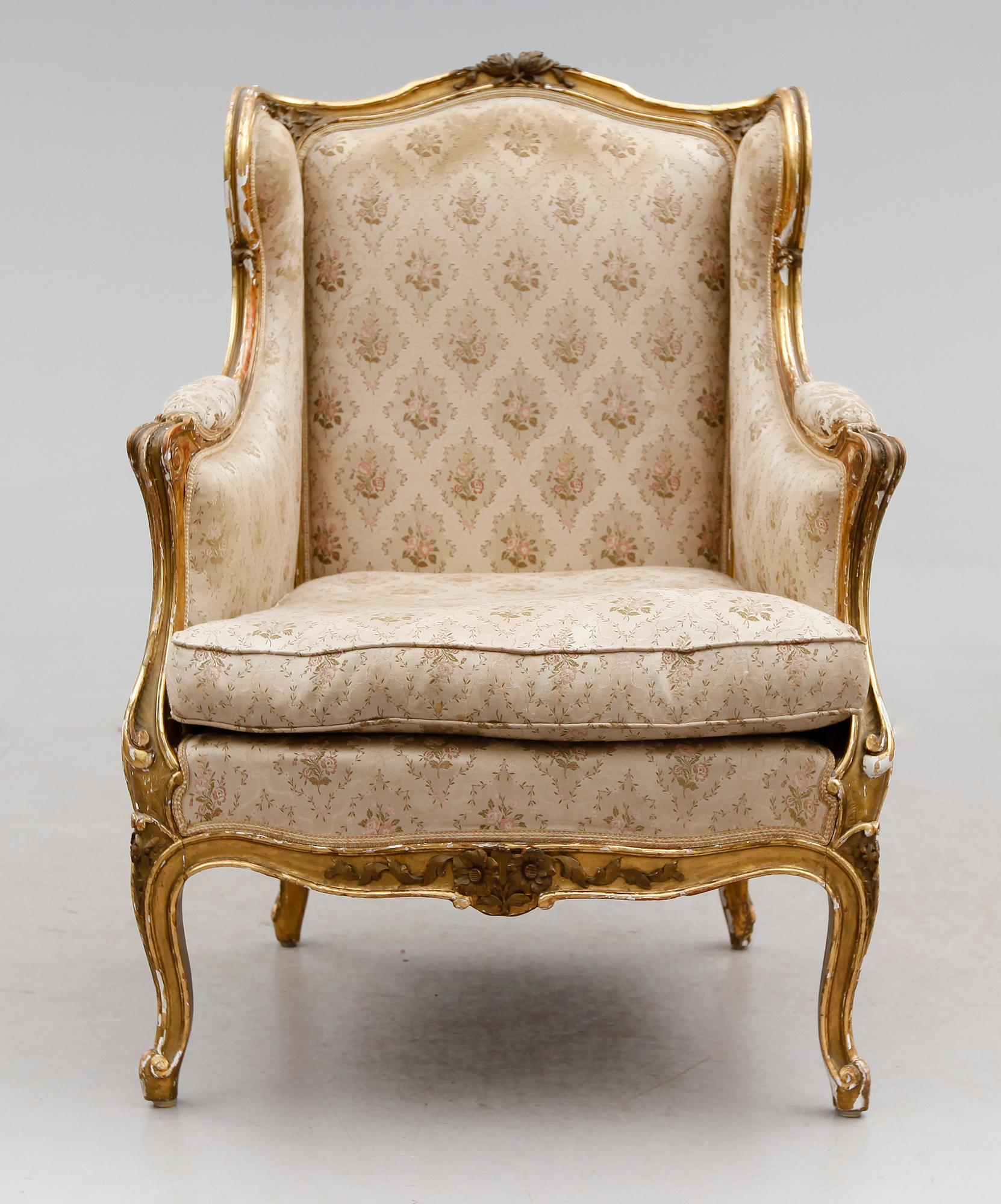 FÅTÖLJ, gustaviansk stil, 1900-talets första hälft.