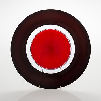 Timo Sarpaneva, a glass plate signed Venini 91 Sarpaneva.