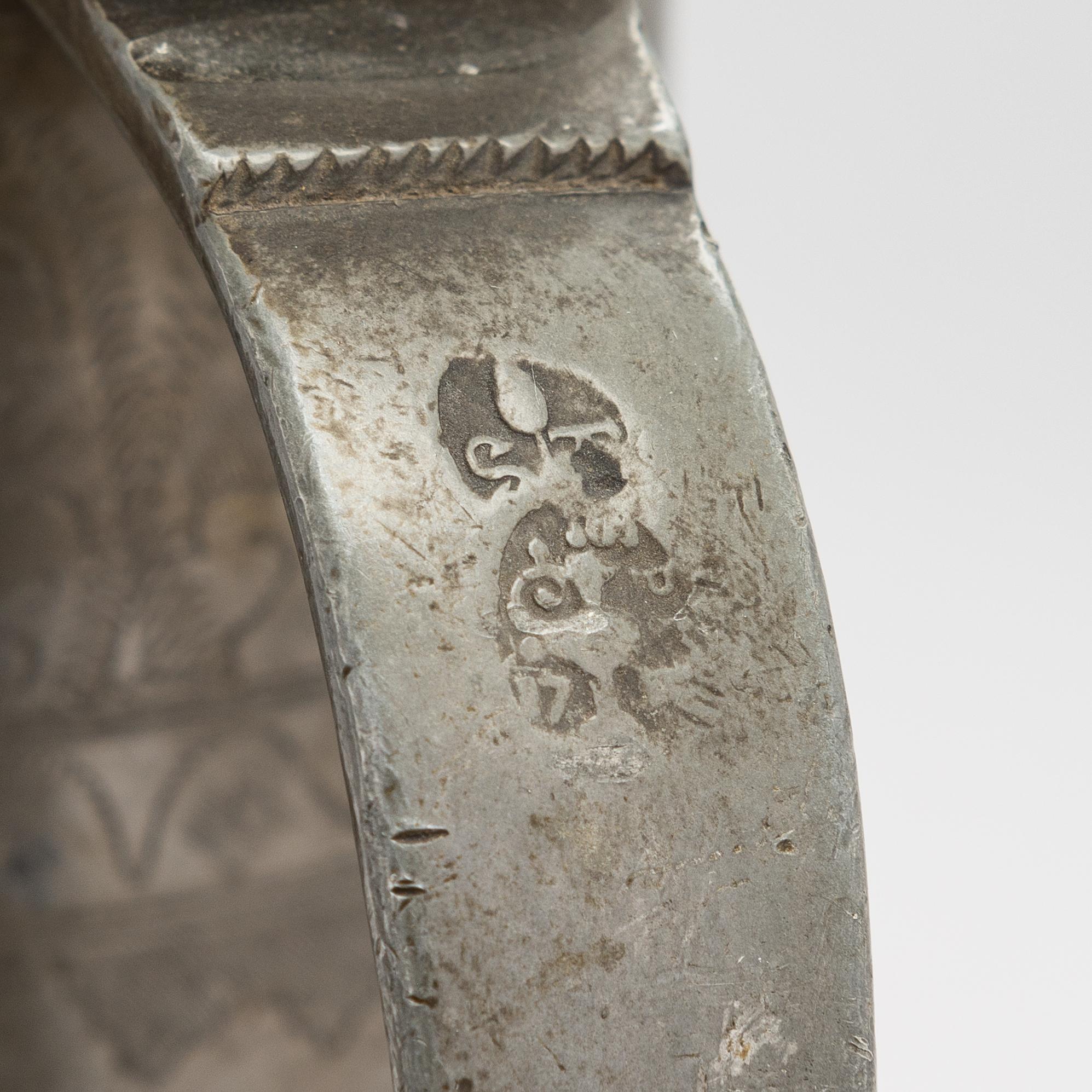 A German pewter ewer, with inscription 1744.