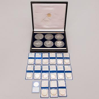 JUBILEUMSMYNT, 22 st, silver, Finland 1960-80-tal. Totalvikt ca 983 g.