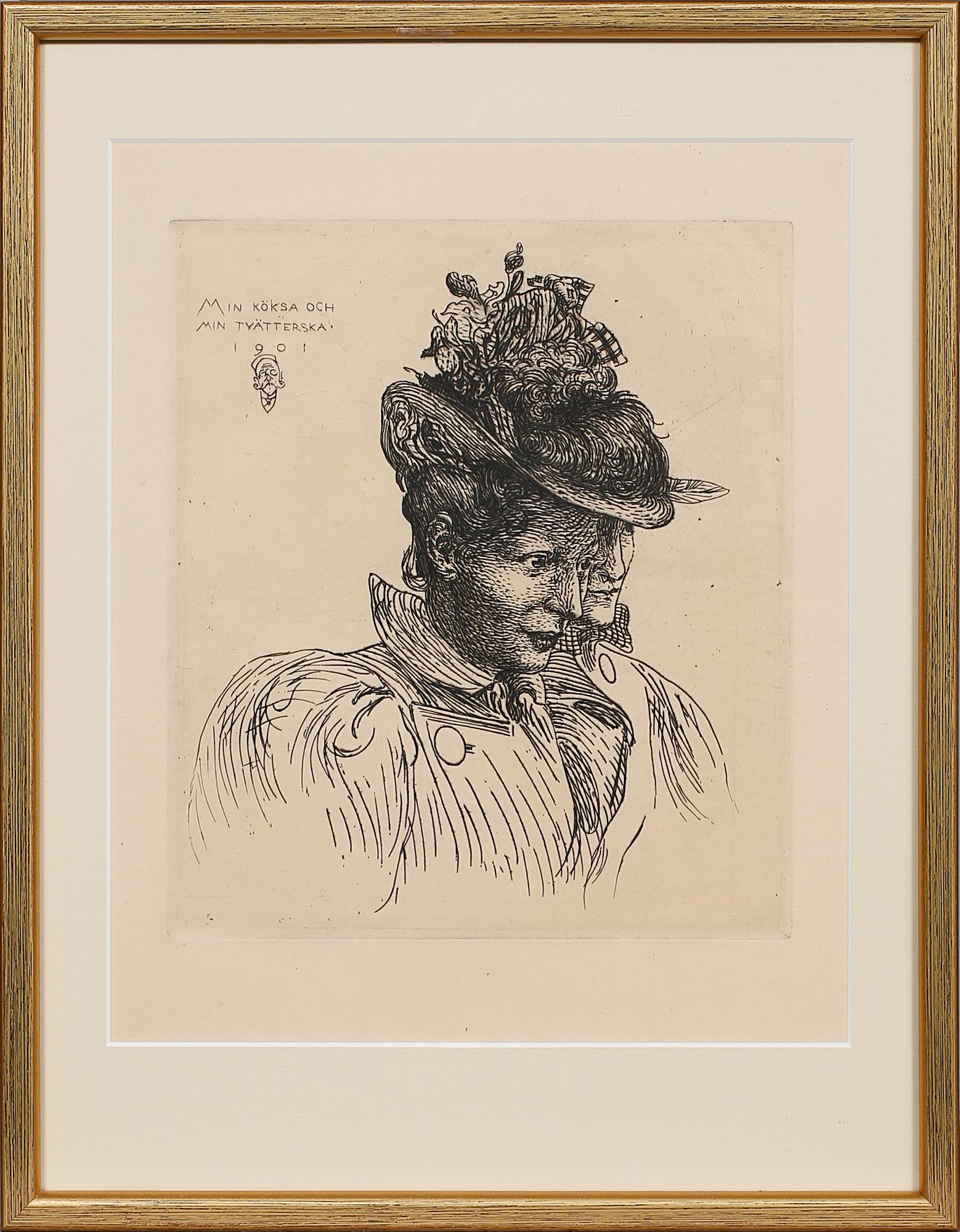 CARL LARSSON, 6 st, etsningar, osignerade.