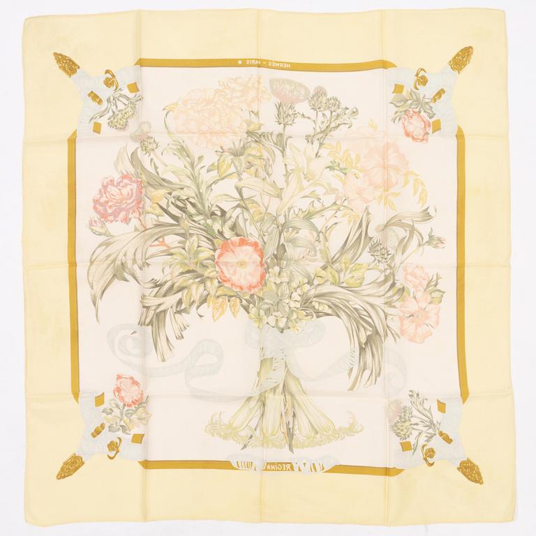 Hermès, a 'Regina' silk scarf.