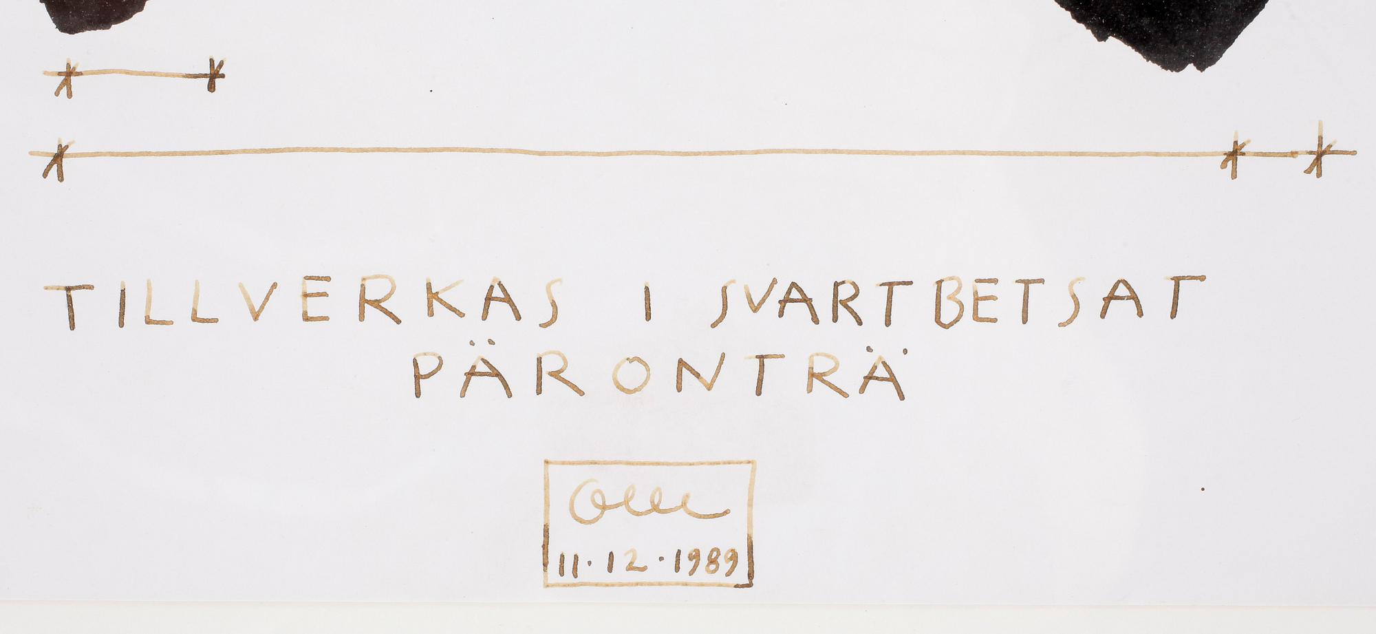 OLLE ANDERSSON, blandteknik, mongramsignerad o daterad 11.12.1989.