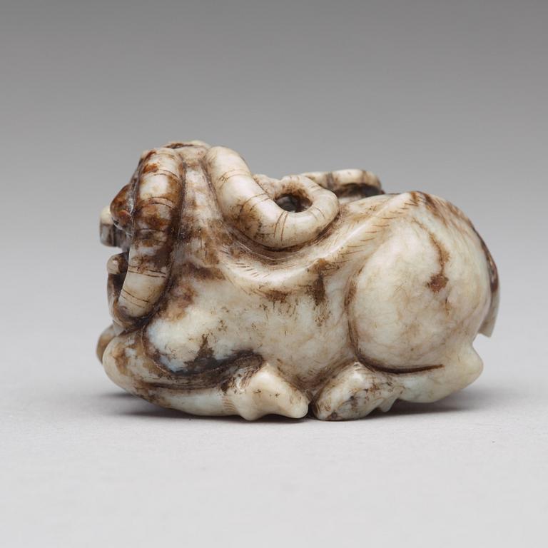 A carved nephrite figurine, late Ming dynasty (1368-1643).