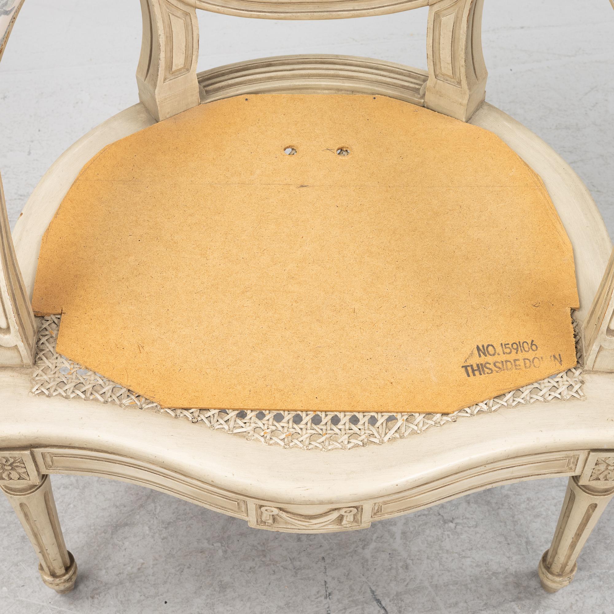 A pair of French Louis XVI-style chairs, 19th Century.