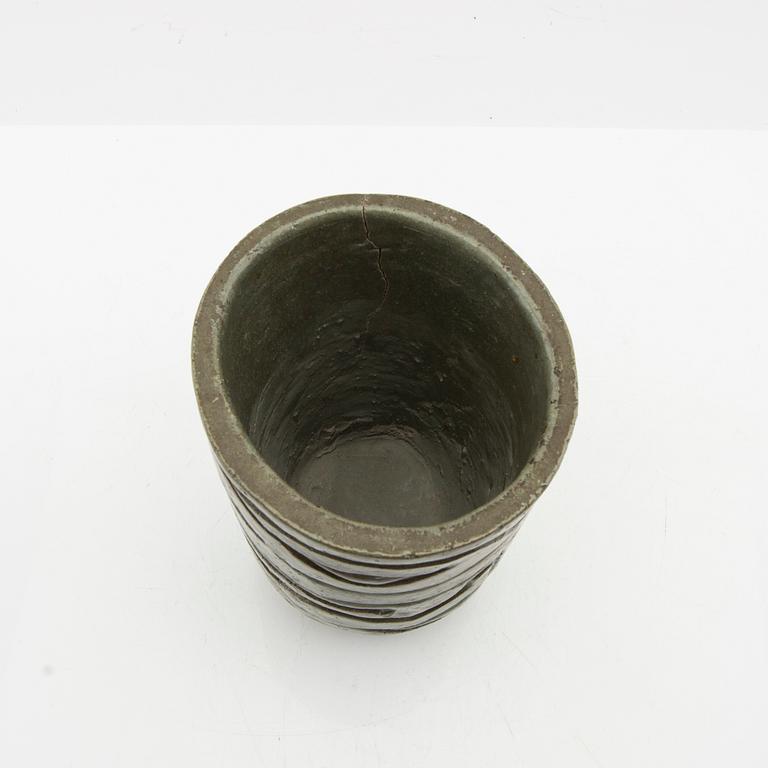 Einar Luterkort, vase, glazed stoneware with stamp signature.