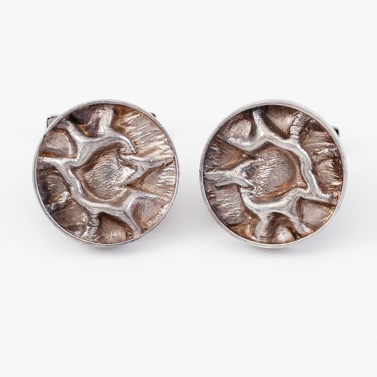 MANSCHETTKNAPPAR, 1 par, silver, Matti Hyväinen, Åbo, Finland, 1960-/70-tal.