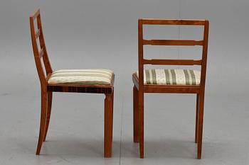 SÄNGBORD, ett par samt STOLAR, ett par, Art deco, 1900-talets första hälft.