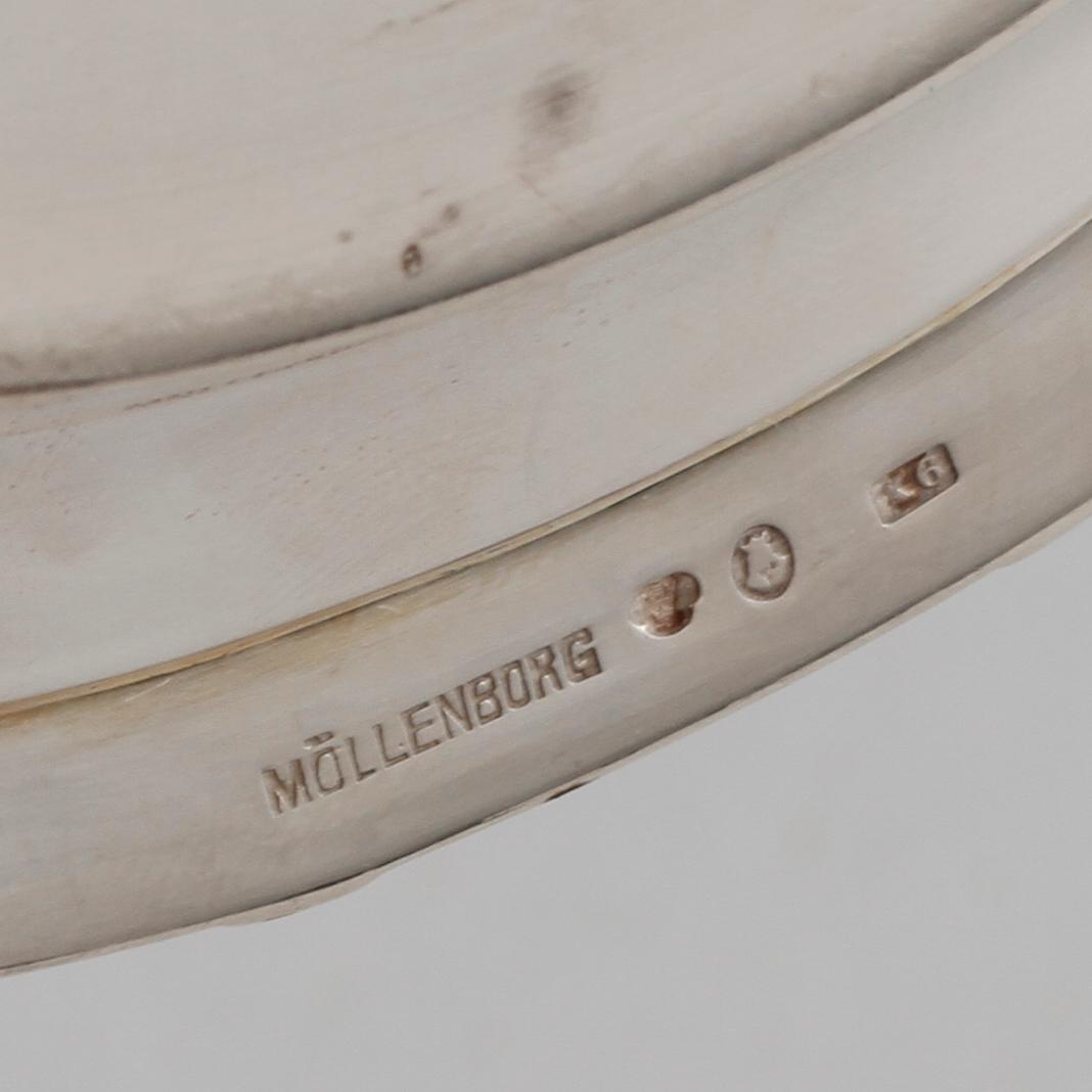 COASTERS, ett par, silver, Möllenborg, Stockholm, 1900. Vikt 500 g.