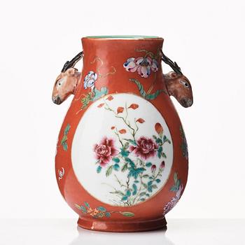 A famille rose vase, Republic with Guangxu mark.