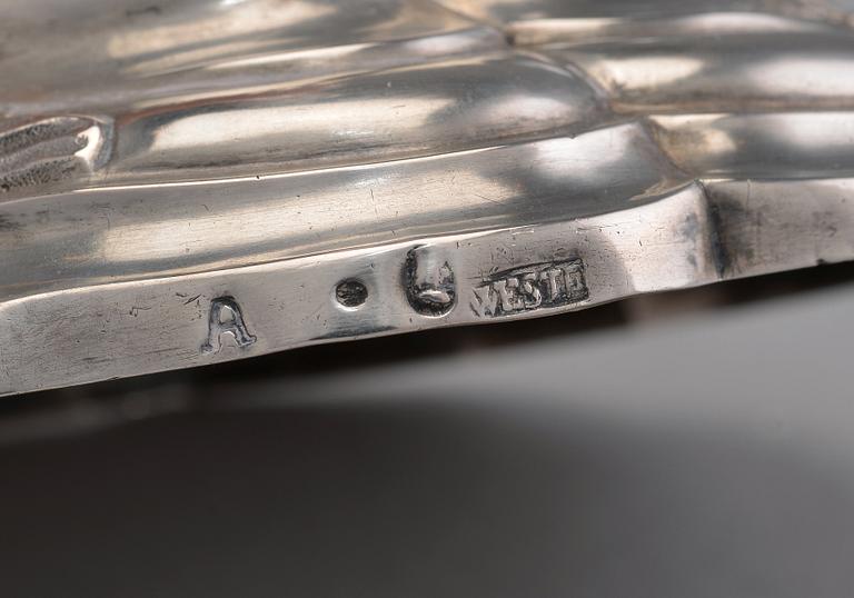 CANDLESTICKS, a pair. Johannes Weste (1743-68)  Stockholm 1759. Weight 870 g.