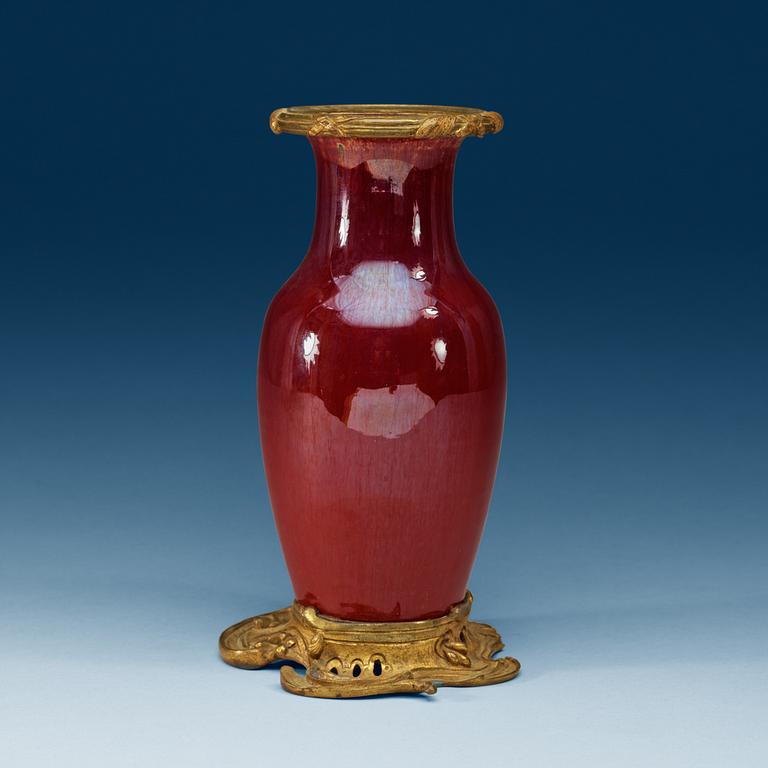 A ormolu mounted vase, Qing dynasty.