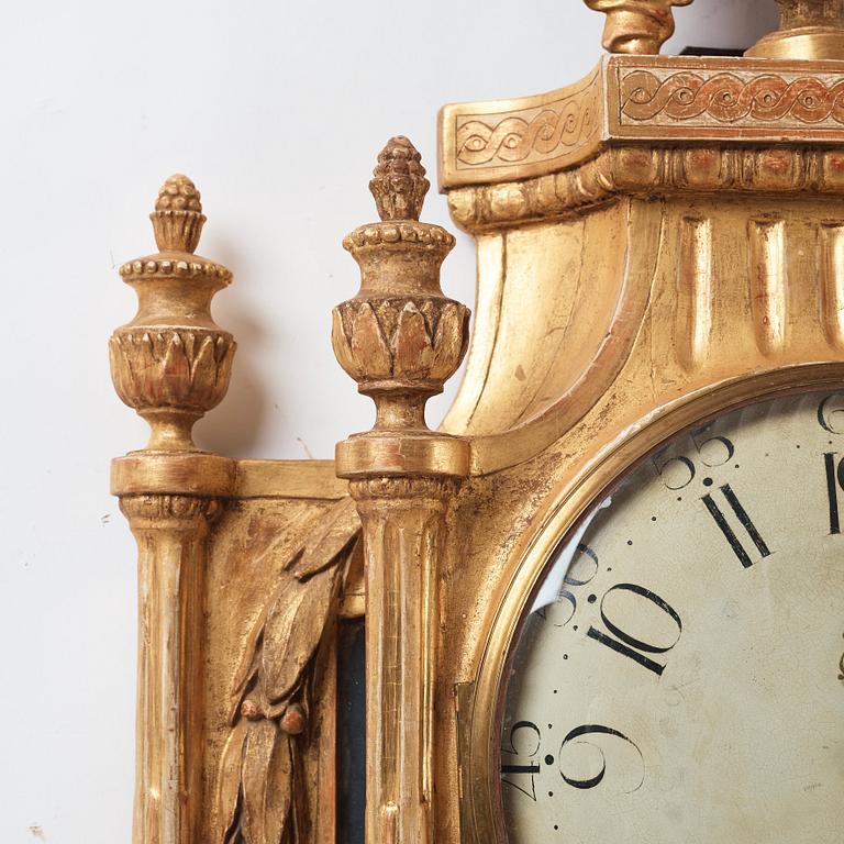 A Gustavian late 18th century wall clock.