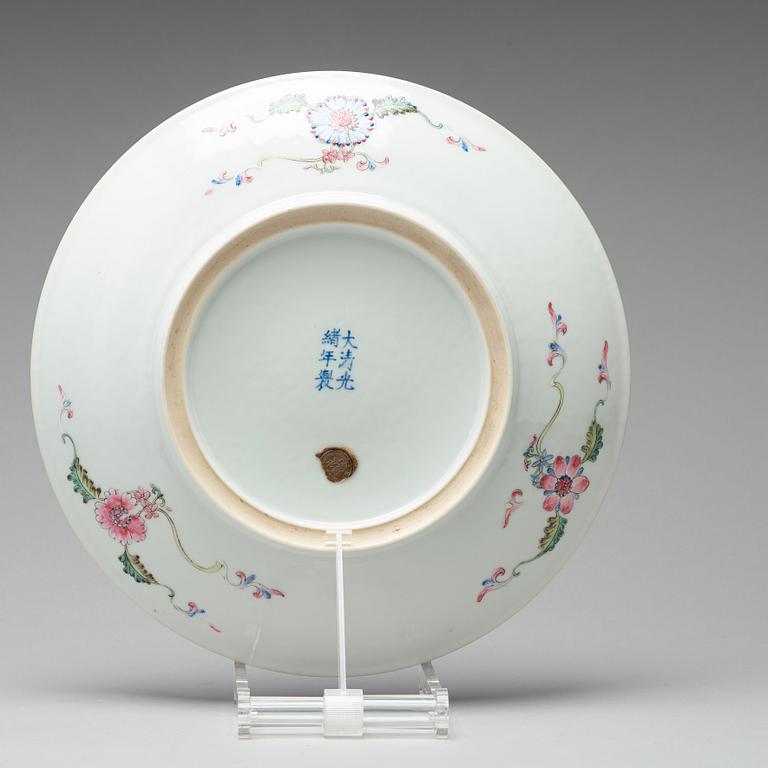 A nine dragon dish, presumably republic with Guangxu six character mark.