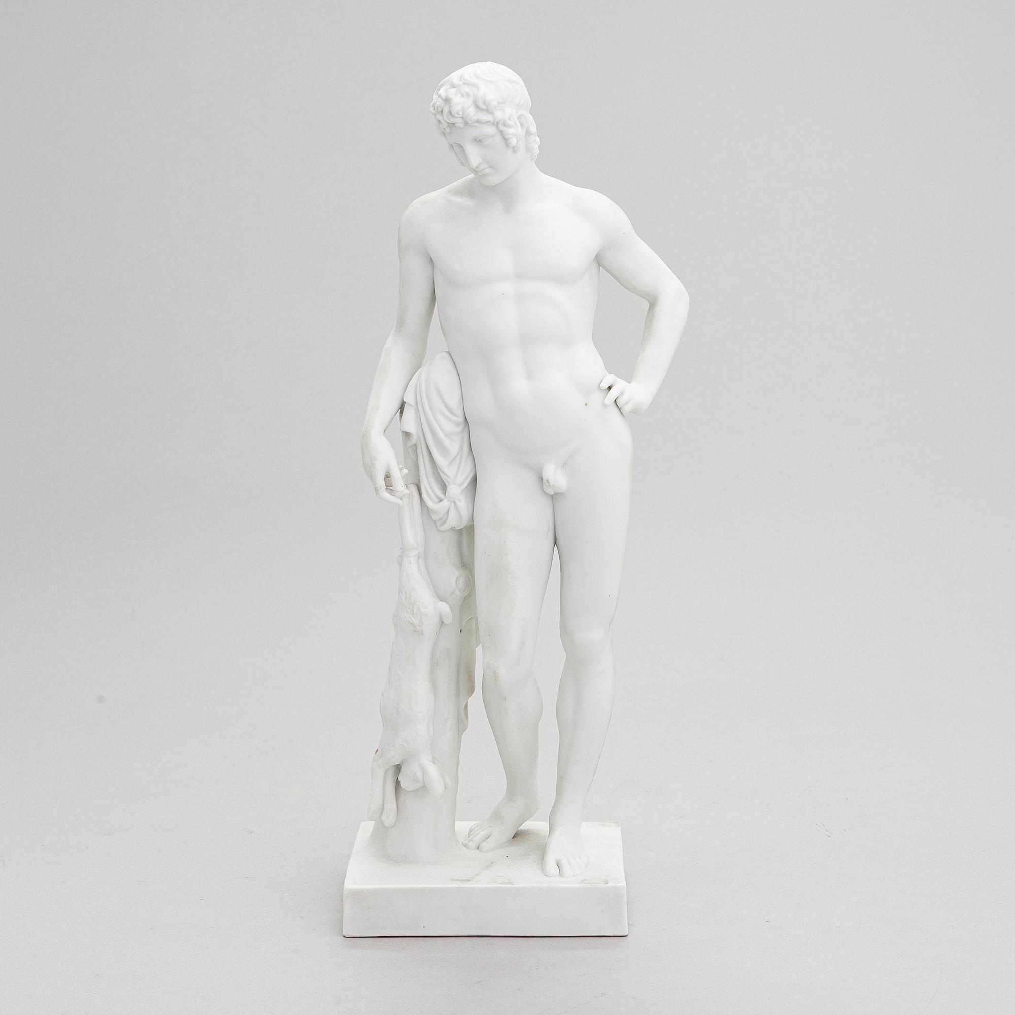 Bertel Thorvaldsen, efter. skulptur, "Adonis", Bing & Gröndahl, Danmark.