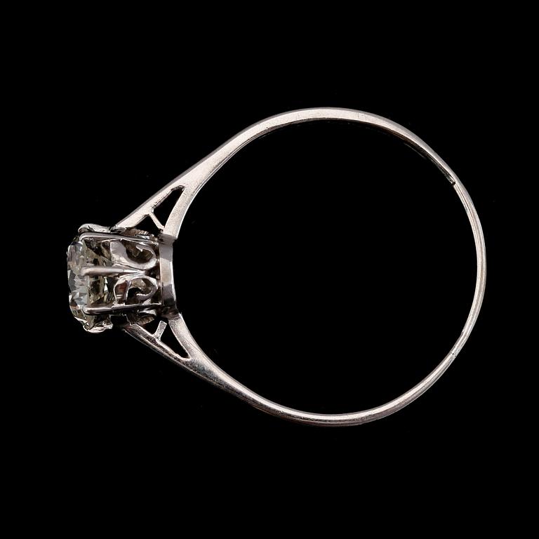 RING, 18K vitguld, solitär briljantslipad diamant ca 1.00 ct. svenska stämplar.