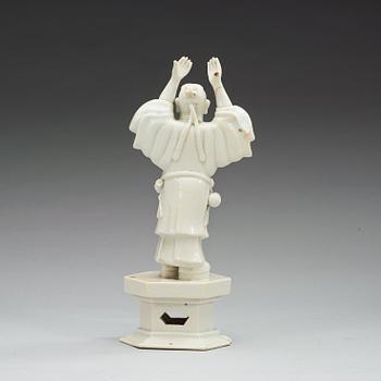 A blanc de chine figure of Budai, late Qing dynasty (1644-1912).