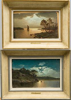 MIKAEL STANOWSKY, 2 st målningar, olja på skiva, signerade.