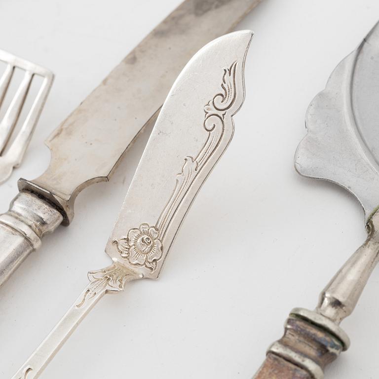 A 71 piece silver cutlery set, Norway, first half of the 20th century.