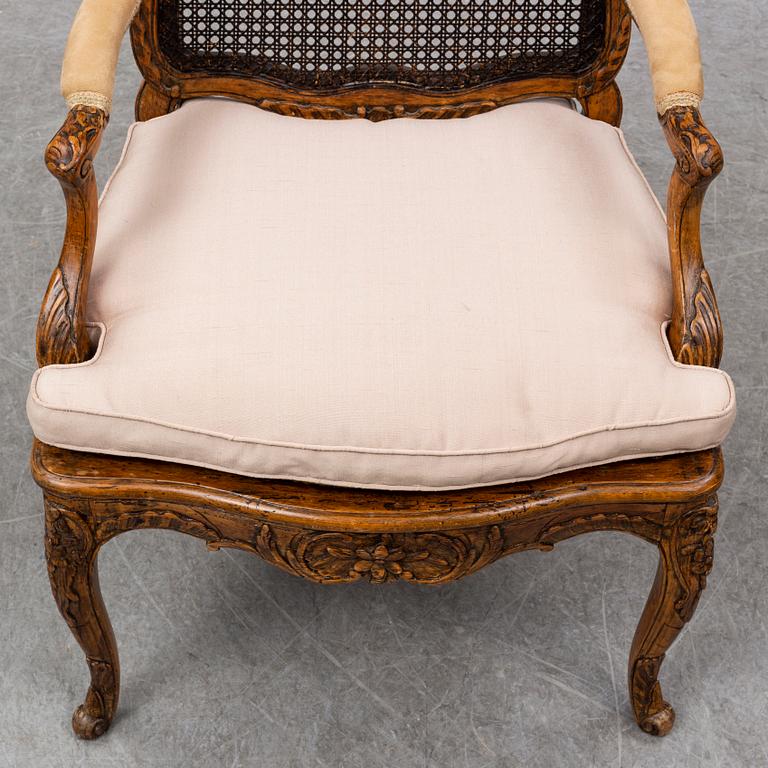 A French 18th century Régence armchair.