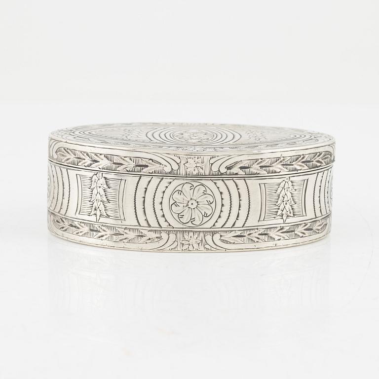 A Swedish Silver Snuff Box, around 1780, probably the mark of Petter Norlin, Malmö.