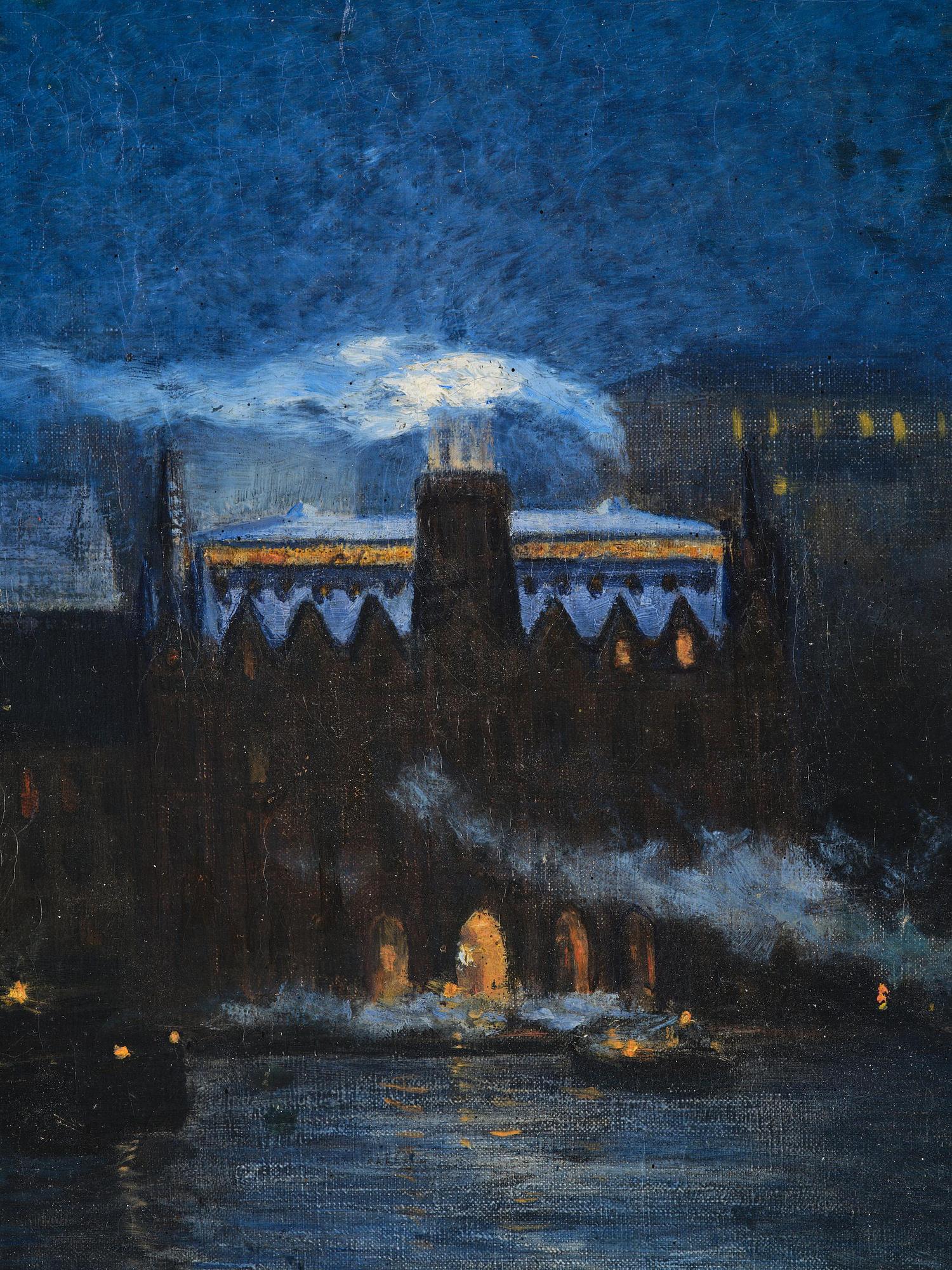 Niels Björnson-Möller, attributed to, "Mariahissen i kvällsbelysning".