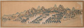 A long scroll painting by unknown Chinese artist, Qing dynasty/early 20th Century.
