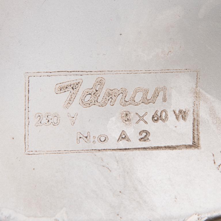 Kattovalaisin / plafondi, malli 80220, Idman, 1900-luvun puoliväli.