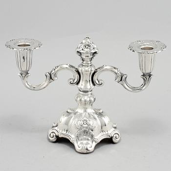 KANDELABER, silver C.G. Hallberg 1950-tal. Vikt 605 g.