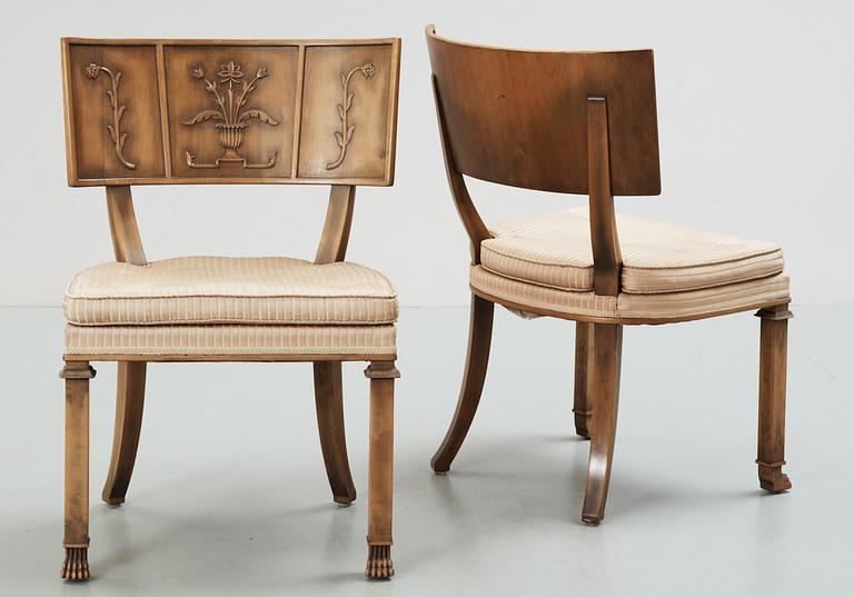 A pair of Axel Einar Hjorth 'Caesar' stained birch chairs by NK 1928.