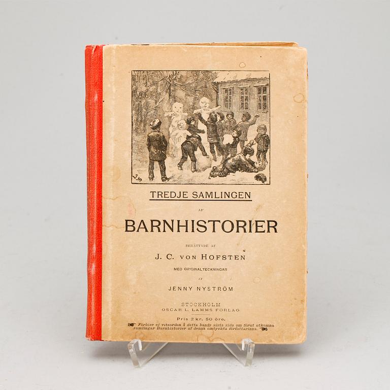 JENNY NYSTRÖM, tuschteckning, monogramsignerad samt BOK-"Barnhistorier" - J.C von Hofsten med teckningar av Nyström.