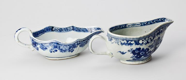 SÅSSNIPOR, 2 st, porslin, Kina, Qianlong (1736-95).