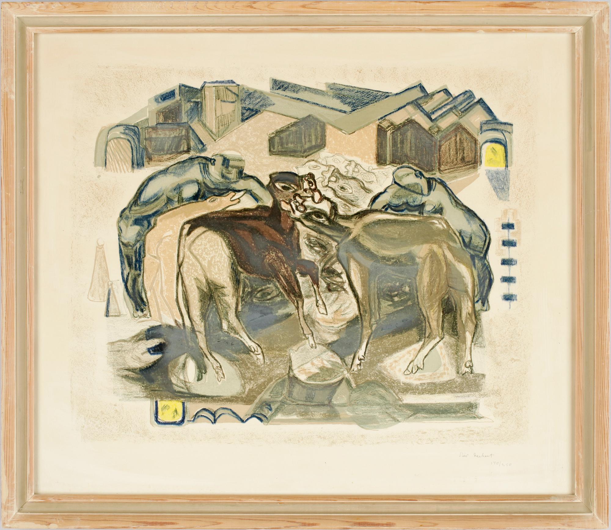 SIRI DERKERT, färglitografi. Sign och numr 140/250.