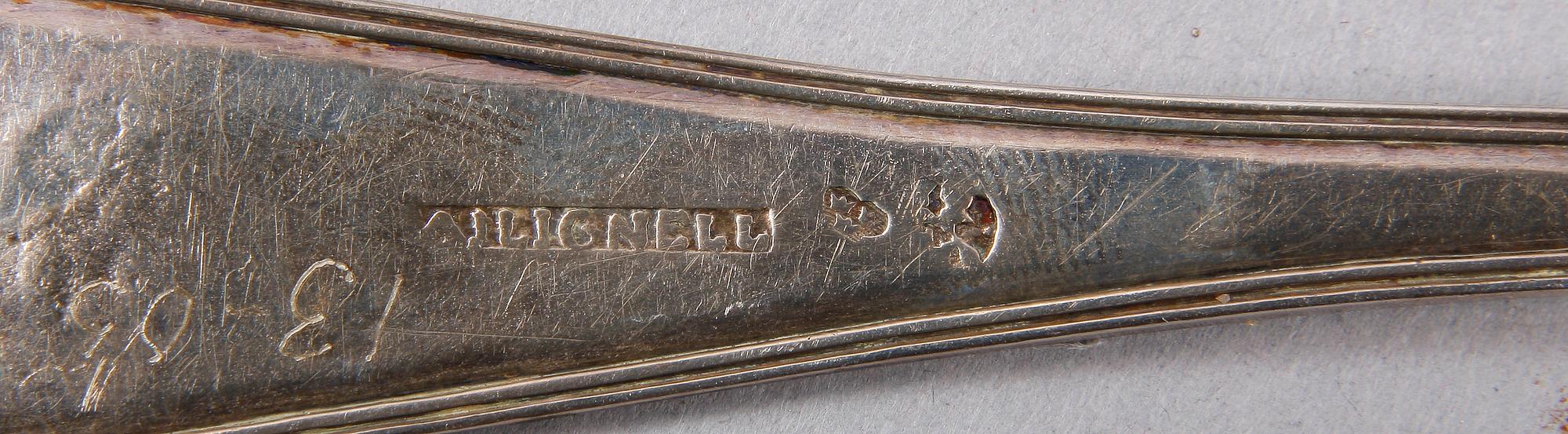 BESTICK, 8 st, silver, bl a Zethelius, 1775-1858.