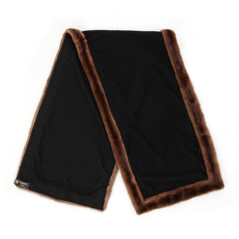 DORMEUIL, a black cashmere and mink shawl.