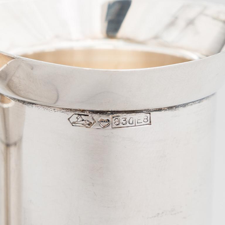 A set of four spirit measuring cups in silver (830), Kultakeskus, Hämeenlinna 1983.