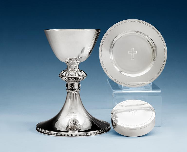 An Atelier Borgila 3 pcs of communion set, Stockholm 1933.