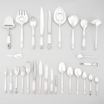 Johan Rohde, a set of 179 pcs of Acanthus 830/1000 silver and stainless steel flatware, Copenhagen ca 1928.