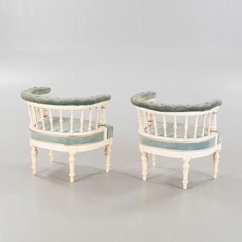 A pair of lounge chairs, second half of the 19th century.