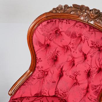 FÅTÖLJER, ett par, 1800-talets slut.