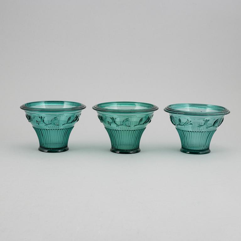 Simon Gate, 3 vases, Orrefors c. 1930.