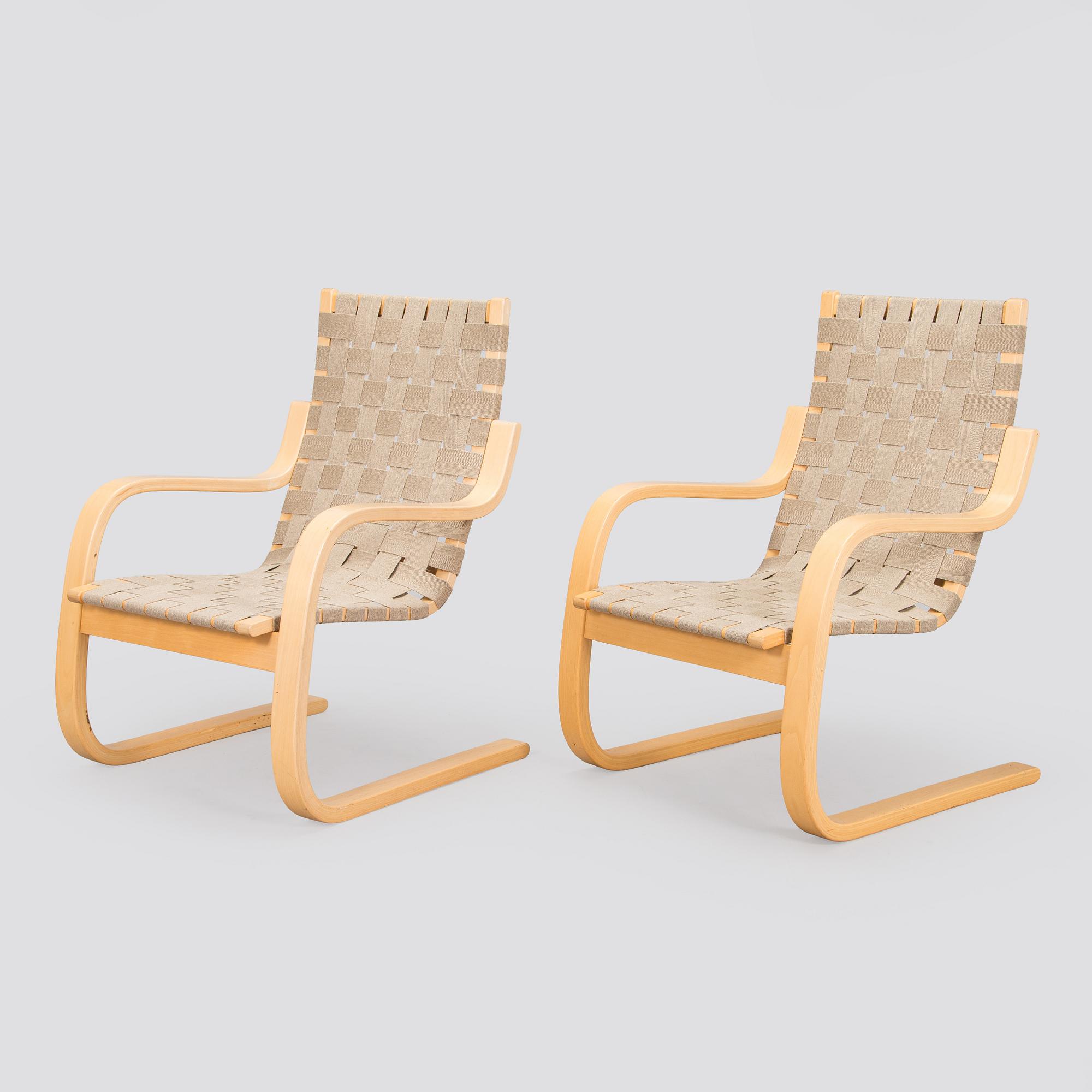 Alvar Aalto, nojatuolipari malli 406 Artek 1970-luku.