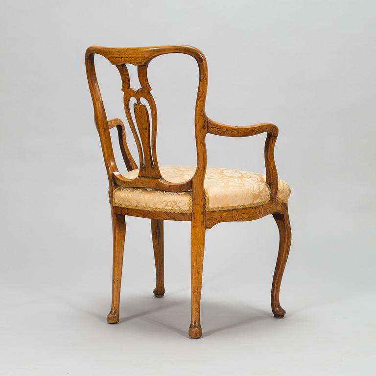 A Dutch 18th-century open armchair.