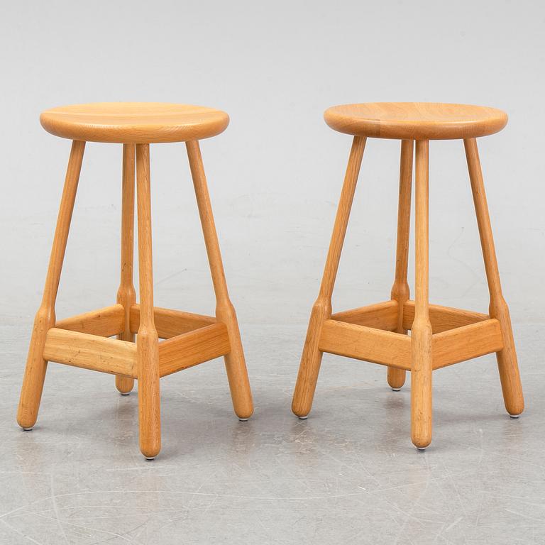 Chris Martin, a set of eight contemporary oak stools, 'Albert', Massproductions.