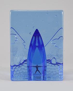 BERTIL VALLIEN, skulptur, glas, Kosta Boda, signerad, 1900-talets slut.