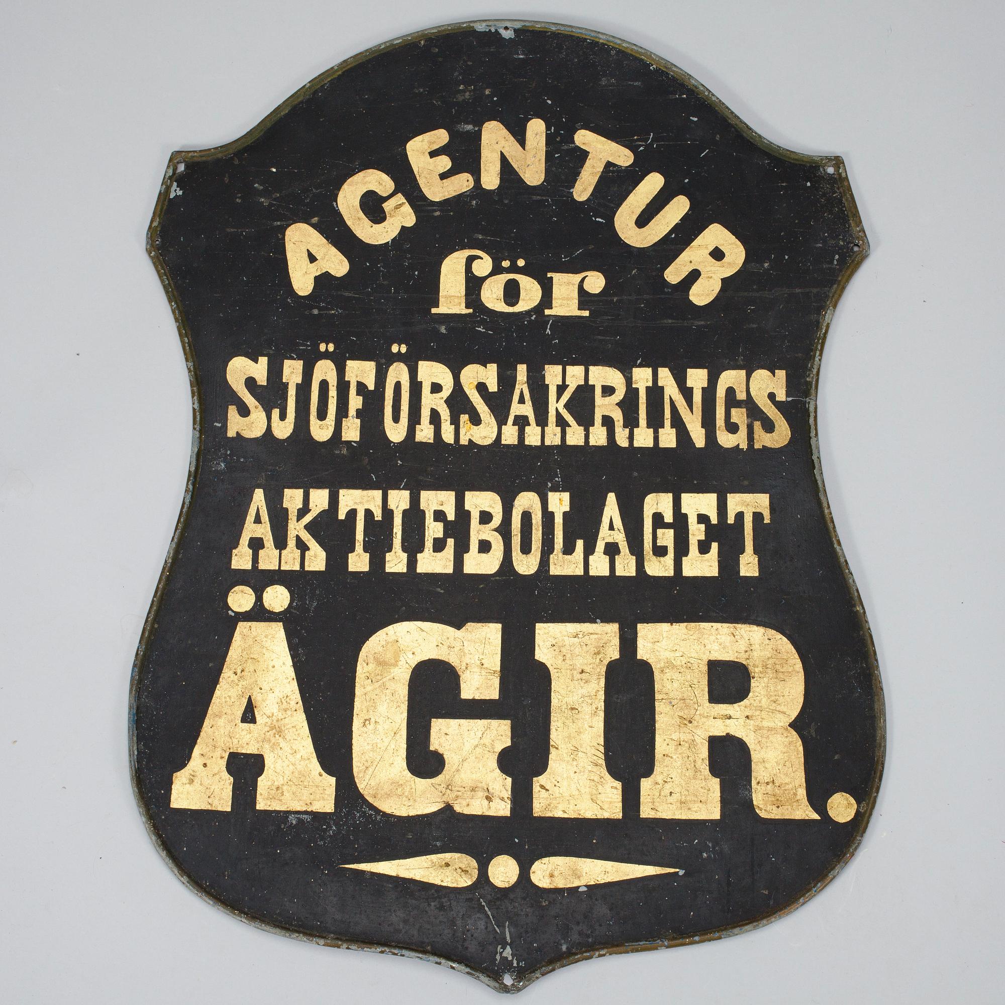 SKYLT, tvåsidig, 1800-tal.