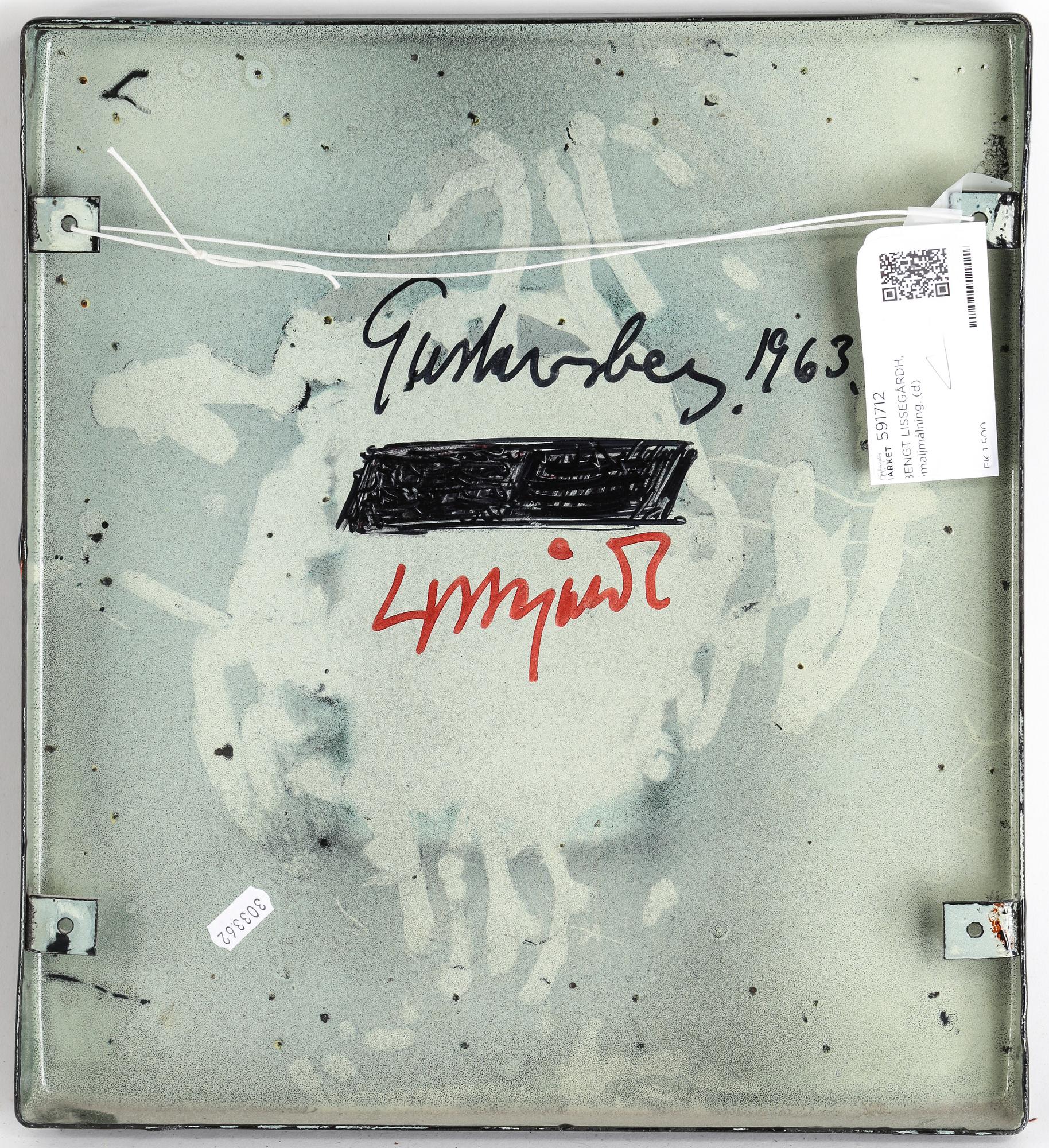 BENGT LISSEGÅRDH, emaljmålning. Signerad Gustavsberg -63.