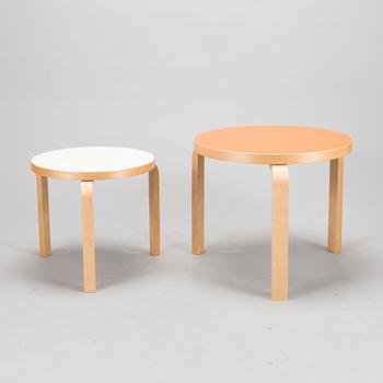 Alvar Aalto, two coffee tables, model 90C and 90D, for Artek, 2012.