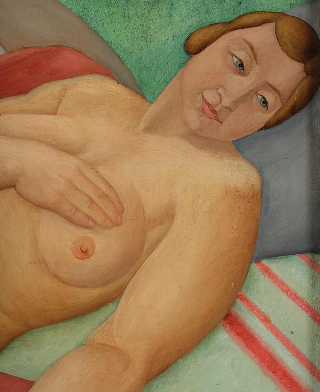 Mats Mason, Bathers by the swan pond.