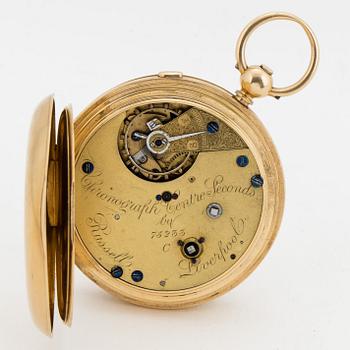 POCKET WATCH, Chronograph centre seconds by Russell Liverpool.